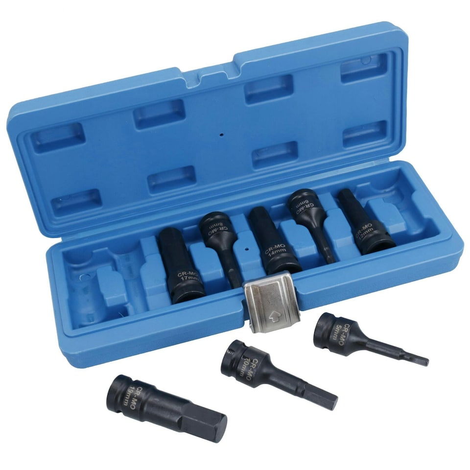 image 1 of 1/2" Drive Allen / hex key bit impact socket set H5 - H19 Metric Deep AT772