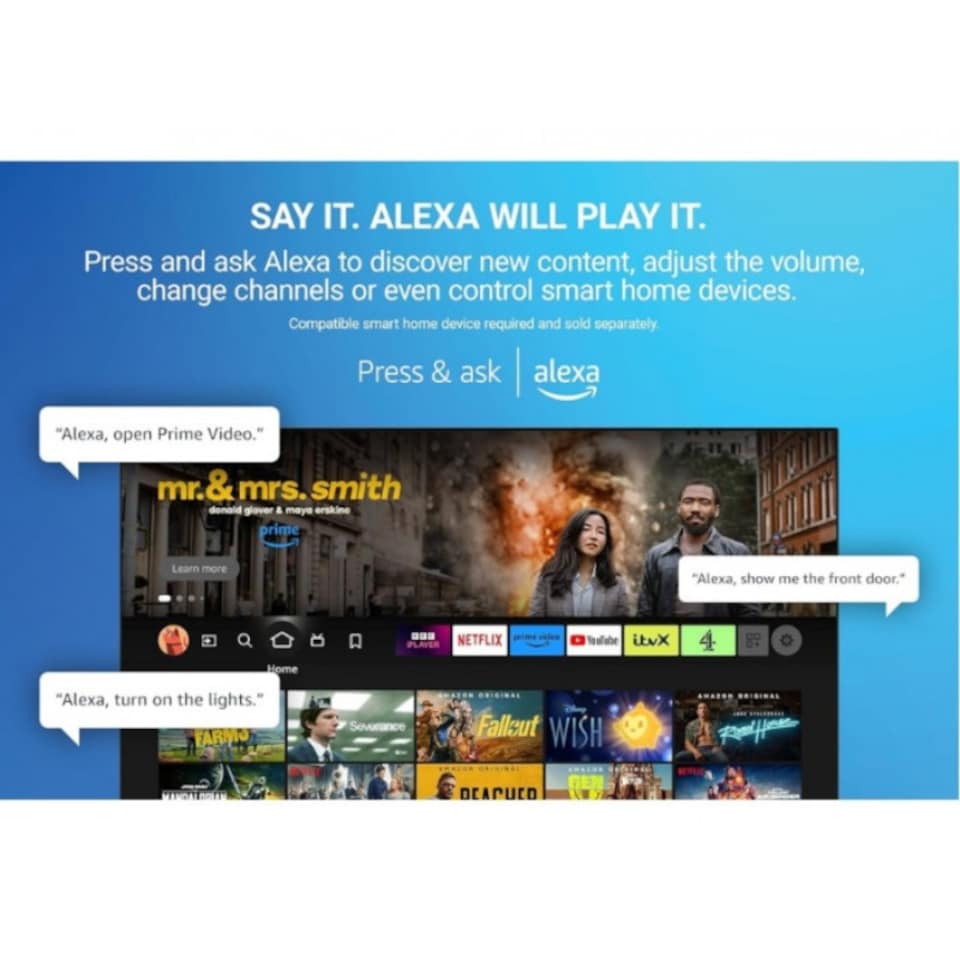 image 1 of Finlux 55" Inch 4K LED Ultra HD HDR Smart Fire TV With Freeview Play - 55MU24F