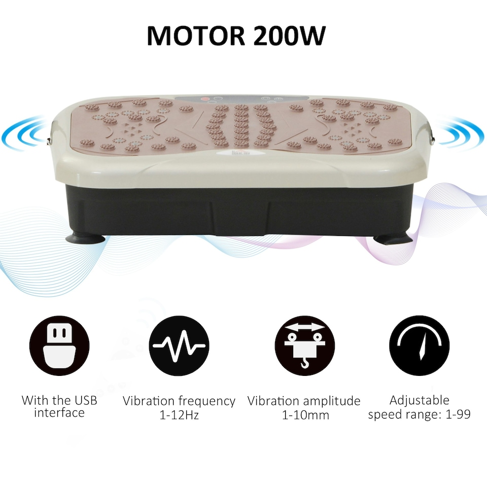 image 1 of HOMCOM Vibration Plate Machine Fitness Body Shaper Slim Trainer Home