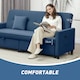 image 6 of HOMCOM Reversible L-Shaped Sectional Sofa Bed with Cushions, Blue 