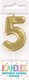 image 1 of Mini Metallic Gold Number 5 Pick Birthday Candle