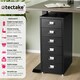 image 2 of Filing Cabinet - made of steel, 4 wheels, 6 drawers, label holders, easy assembly Black