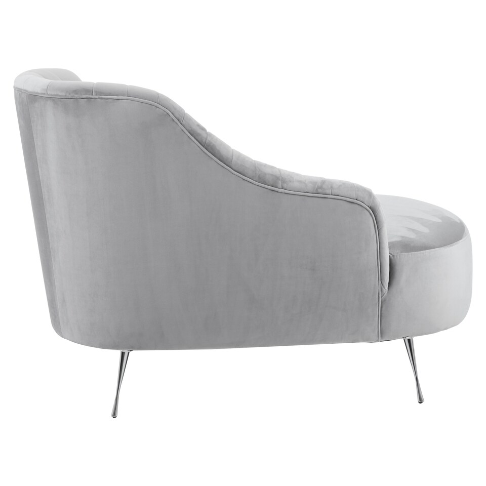 image 1 of Rene Grey Velvet Chaise Longue Grey