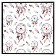 Dreamcatcher and feather pattern (Picutre Frame) Black | XL