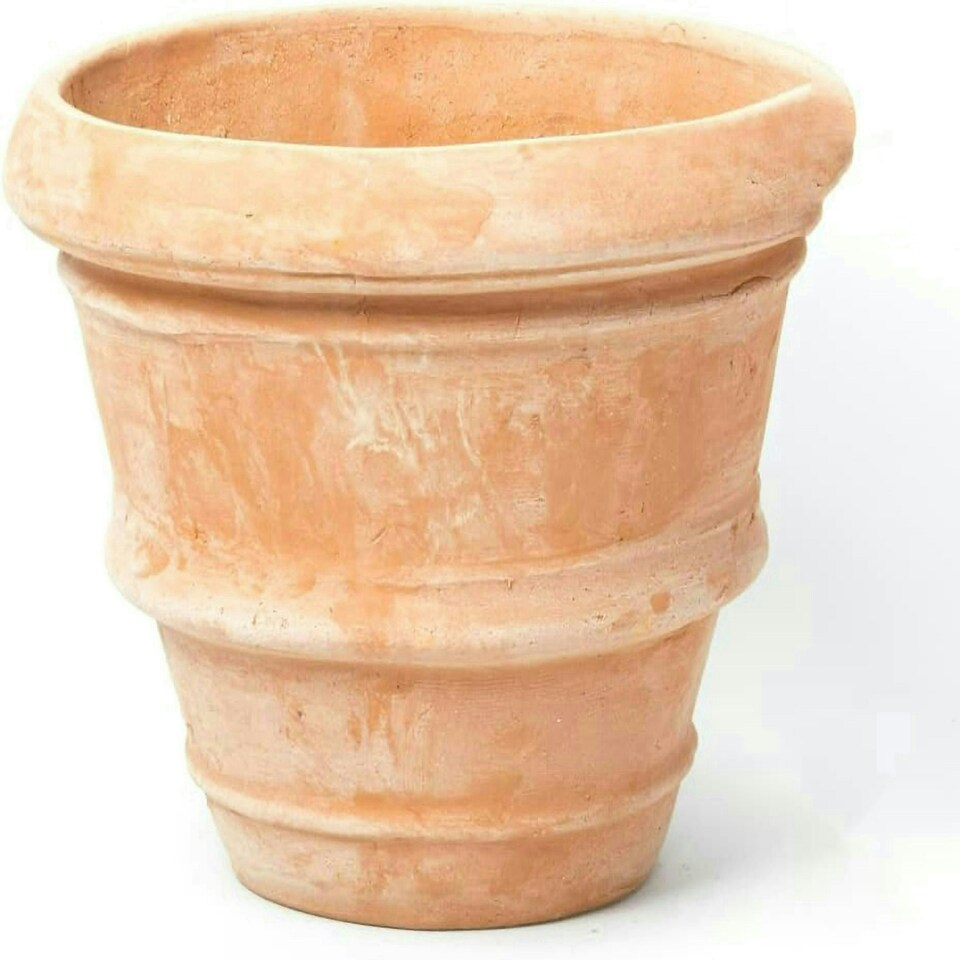 image 1 of Primrose Garden Terracotta Round Rolled Rim Patio Planter Pot 27cm