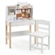 image 3 of COSTWAY Wooden Kids Study Desk and Chair Set