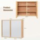 image 6 of COSTWAY Bathroom Wall Cabinet Double Door Medicine Storage Brown