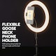 image 3 of Nedis Ring Light, 10" LED Ring Lamp with 120 LEDs on Aluminium Table Stand, USB Powered, with Flexible Phone Holder, 10 Light Modes
