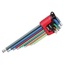 Wiha Ergostar Magicring Colour Hex Ball End L-key Set, 9 Piece - Multi Colour - One Size