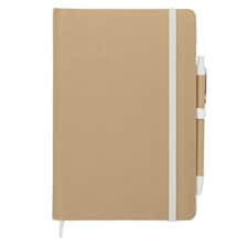 MidOcean Caratil Recycled A5 Notebook & Pen - White - 1.2cm x 21cm x 14cm