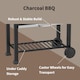 image 7 of Woodland Grill Heavy Duty Charcoal BBQ Grill with Foldable Side Shelves, Black - OC01CBQ5032 | Black | 1