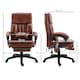 image 7 of Vinsetto PU Leather Massage Office Chair w/ Adjustable Height Footrest Brown