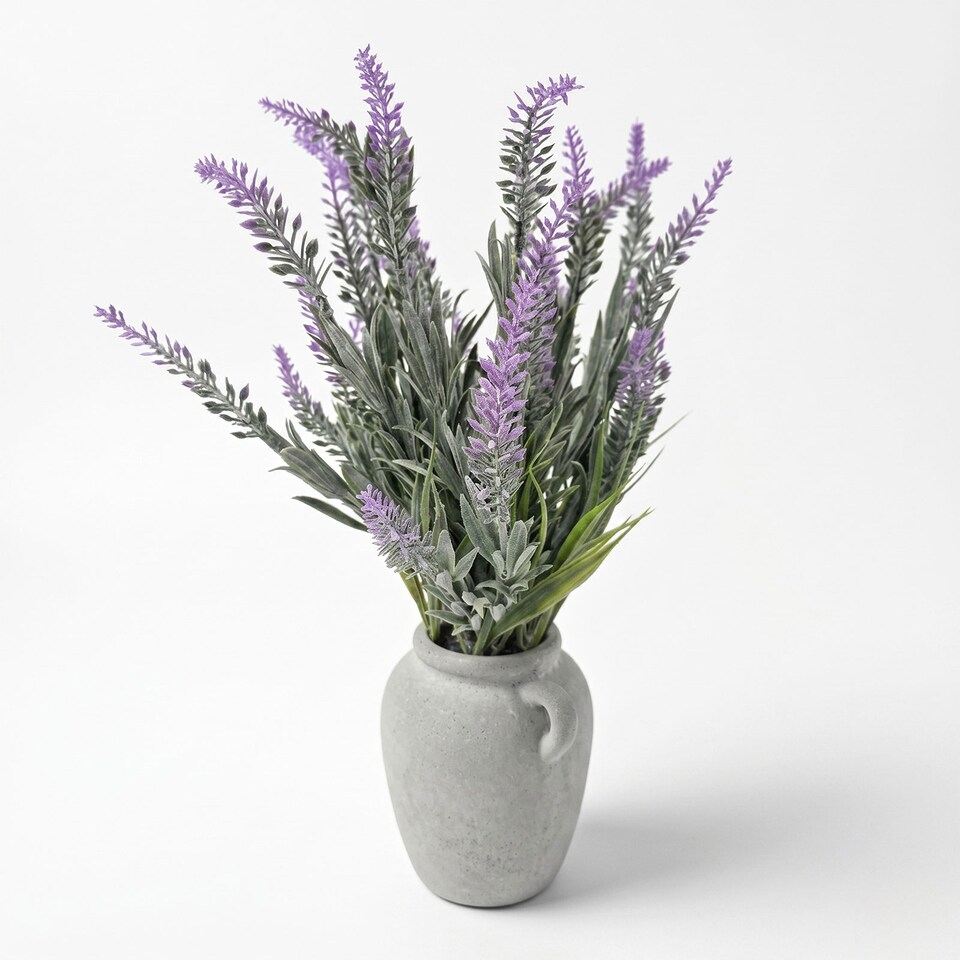 image 1 of Homescapes Artificial Potted Lavender Plant, 45cm, Purple