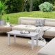 image 2 of Outsunny HDPE Rectangle Garden Coffee Table, Slatted Outdoor Table White | White