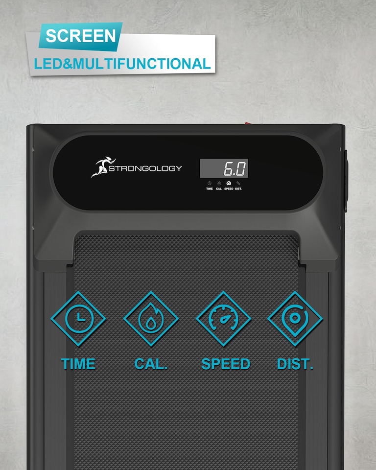 image 1 of Strongology EVOLUTION  Home & Office Quiet 2.0HP Adjustable Speed 1-6km/h Slimline LED Display Treadmill