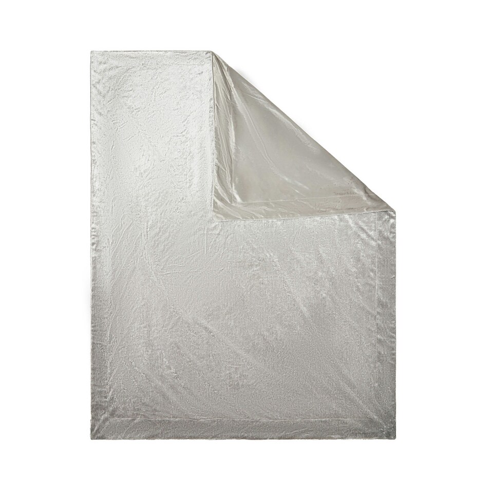 BHS Large Crushed Velvet Throw, Silver Tesco Groceries