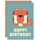 image 1 of Cute Tiger Boy Girl Cartoon Child Kids Birthday Greeting Card