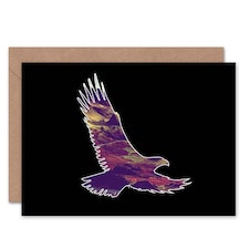 Bird of Prey Scenic Scottish Heather Hillside Art Card