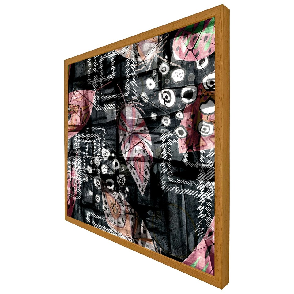 image 1 of Boho pattern with feathers (Picture Frame) Brown | L