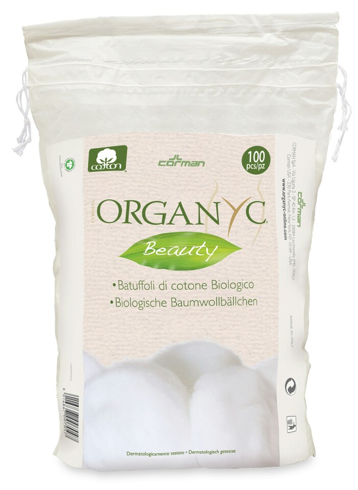 Organyc Cotton Balls Biodeg packing 100% cotton 100pcs