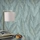 image 2 of Erismann Martinique Leaf Textured Vinyl Wallpaper - Sage - 10m x 53cm Green