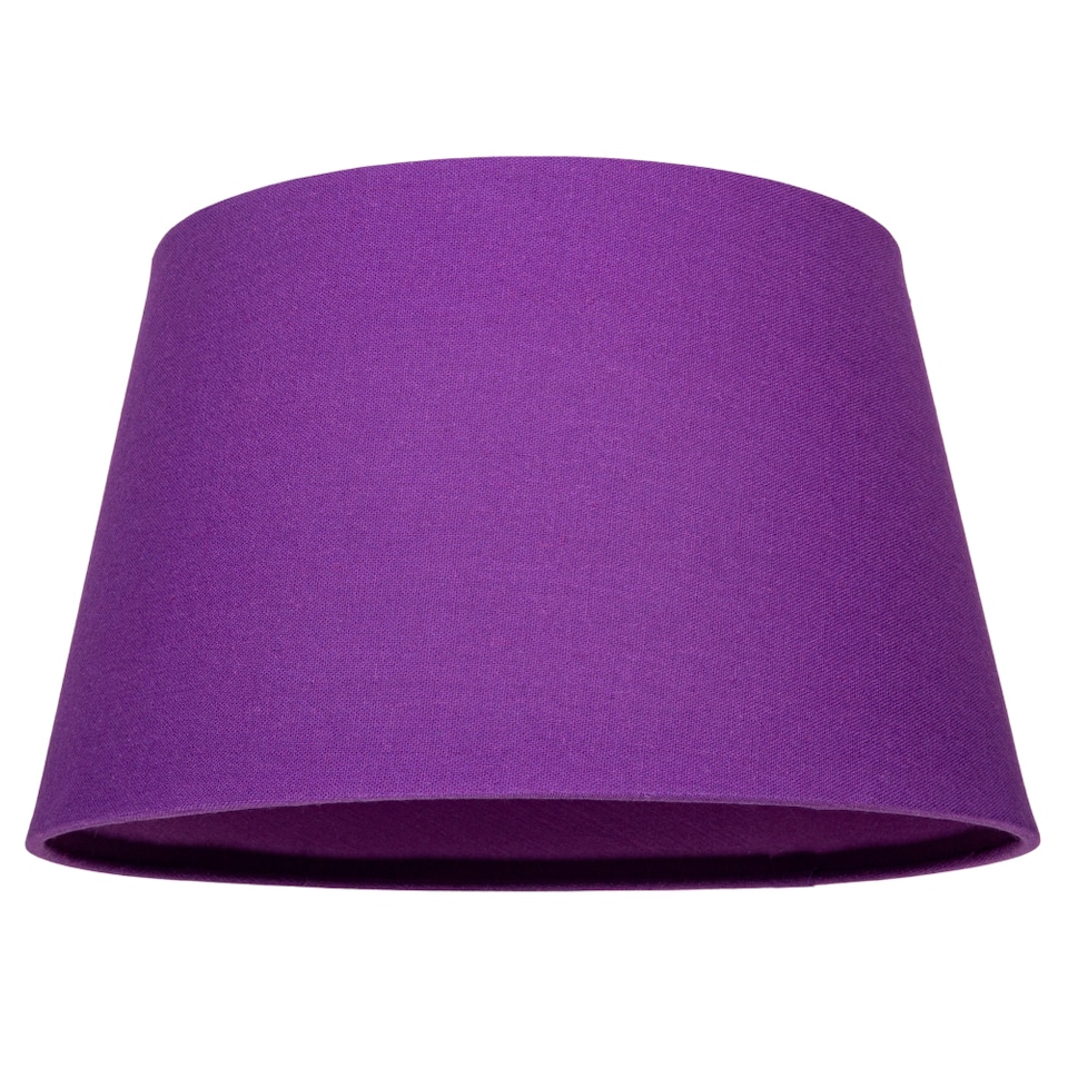 image 1 of Traditional 30cm Purple Linen Fabric Drum Table/Pendant Shade 60w Maximum | Purple | 12"