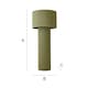 image 7 of ValueLights Lenny Moss Green Shade Ribbed Fabric Midi Floor Lamp & Bulb | Green
