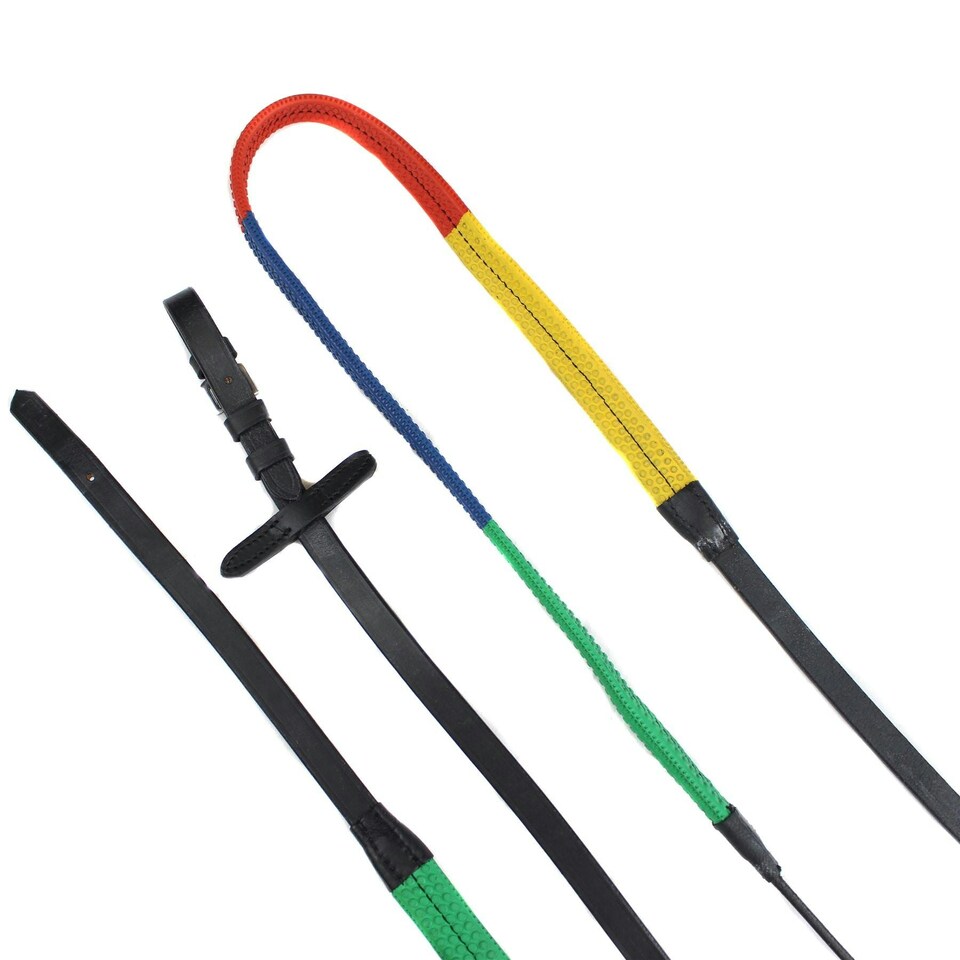 image 1 of Gallop Equestrian Rainbow Reins Blue | Size: Pony
Colour: Black