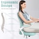 image 4 of Rattantree Ergonomic Office Chair with Flip Up Armrests & Lumbar Support