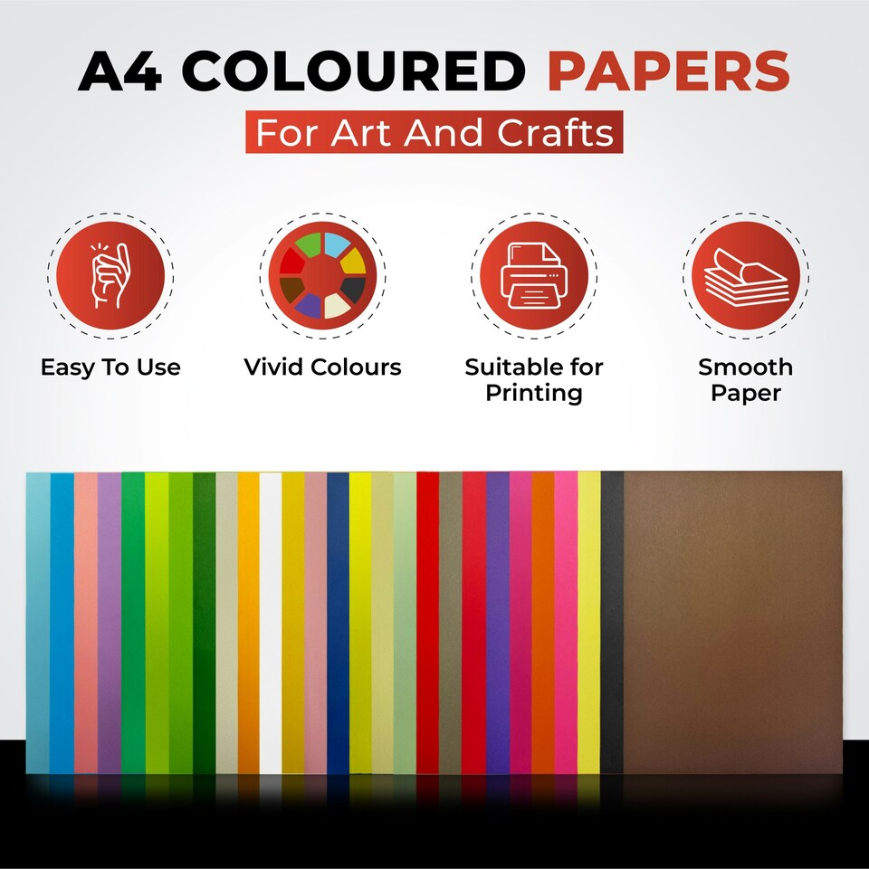 image 1 of Pack of 100 A4 Coloured Paper 75gsm Sheets | Black | A4 | 1