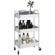 image 1 of HOMCOM 3 Tier Rolling Utility Cart with 3 Mesh Basket, White
