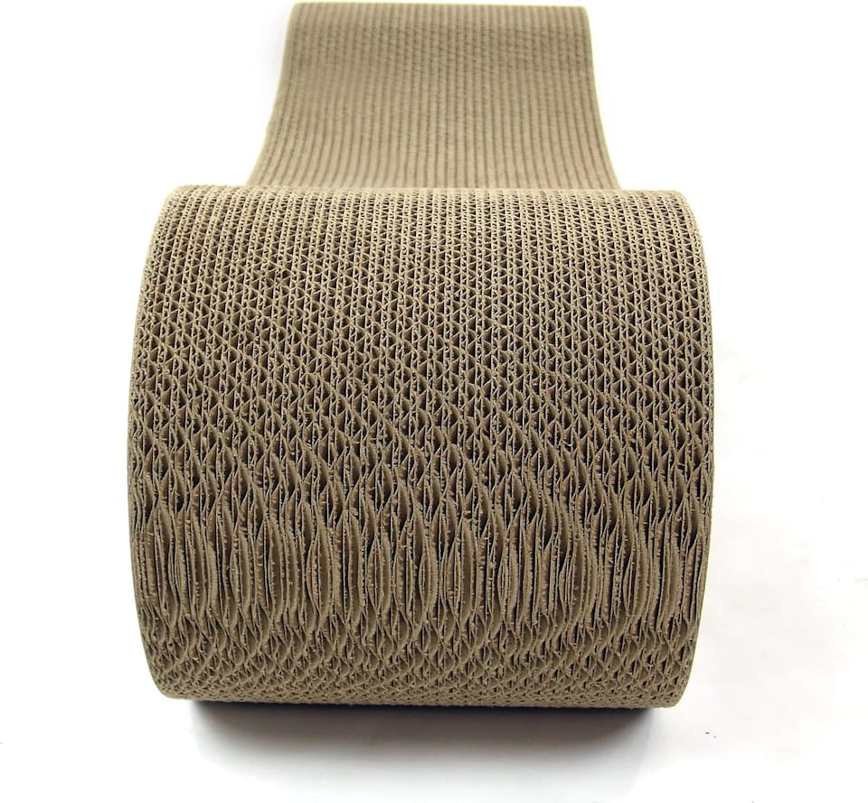 image 1 of Actiaspet - Leopard Print Cardboard Cat Scratching Post/Sofa Bed Style with Catnip | 86.5 x 25 x 26 cm