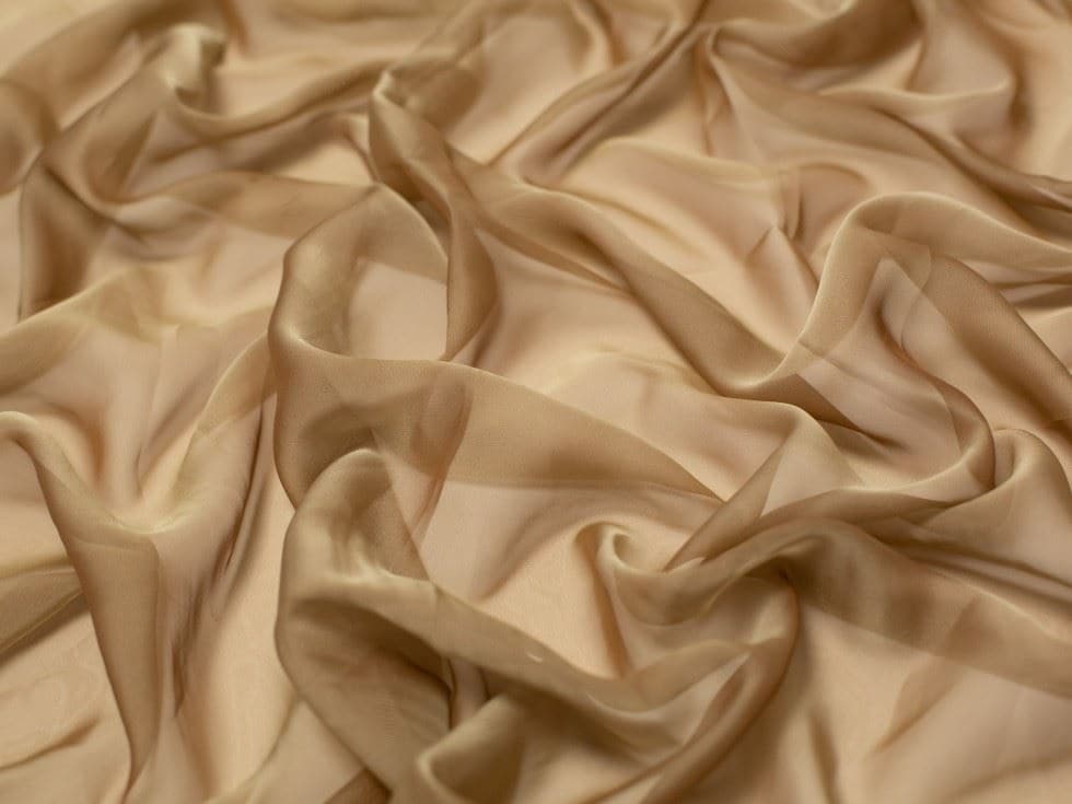Minerva Core Range Brown Cationic Sheer Chiffon Fabric for Dressmaking, 145cm / 57" Wide - per metre