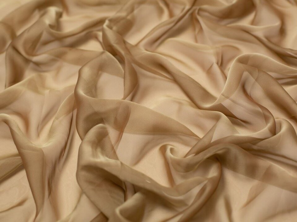 Minerva Core Range Brown Cationic Sheer Chiffon Fabric for Dressmaking, 145cm / 57" Wide - per metre