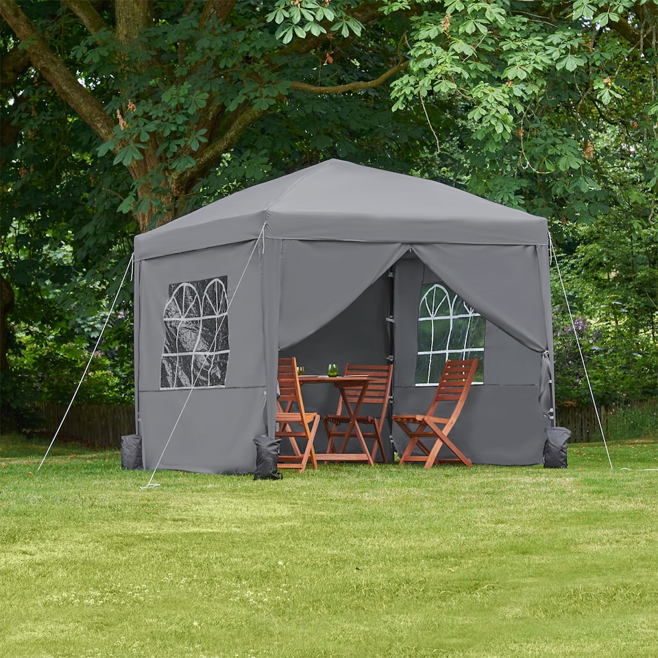 image 1 of Vonhaus Pop Up Gazebo with Sides 3m x 3m Grey