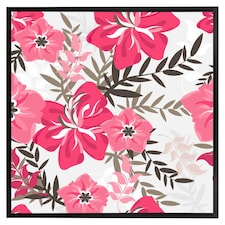 Red & pink floral (Picutre Frame) Black | XL