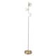 image 2 of Satin Brass Floor Lamp with Opal Globe Shades | Bronze | Small | 1