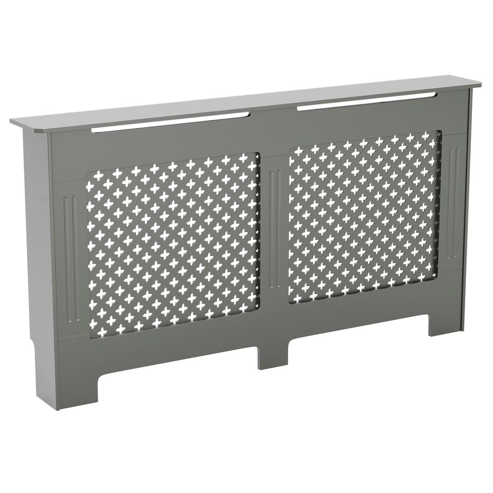 image 1 of Vida Designs Oxford Radiator Cover Painted MDF Cabinet, Grey, 152cm