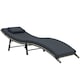 image 1 of Outsunny Folding Rattan Sun Lounger with Cushion and Pillow, Grey