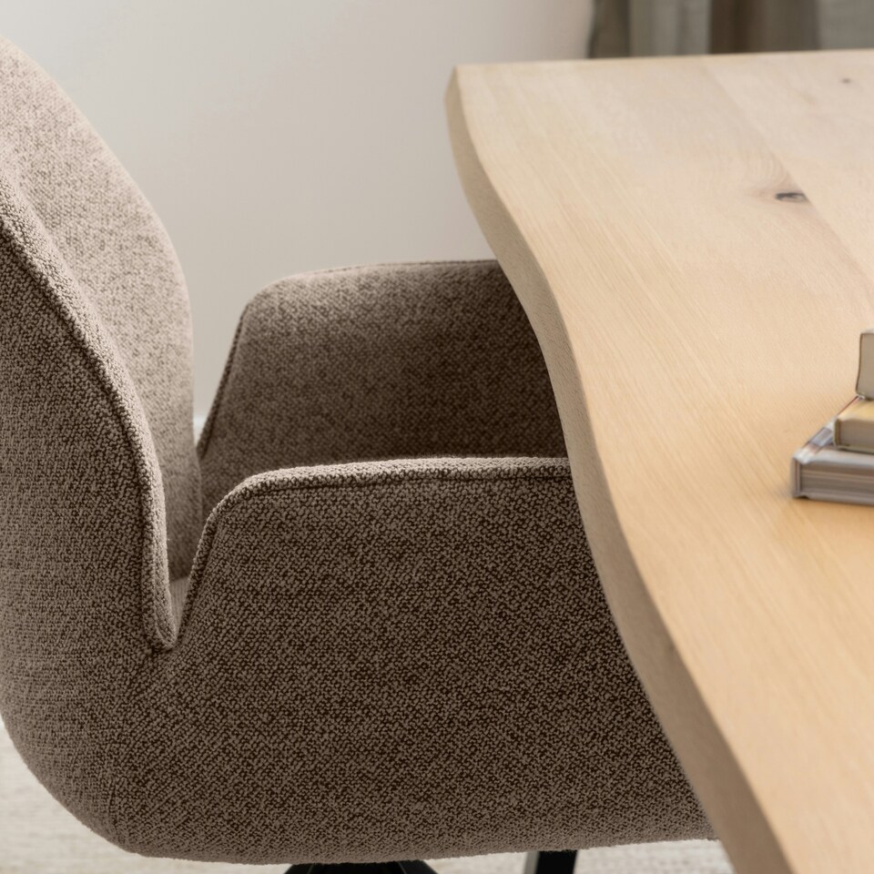 image 1 of Malika Dining Table in White Oak and Black