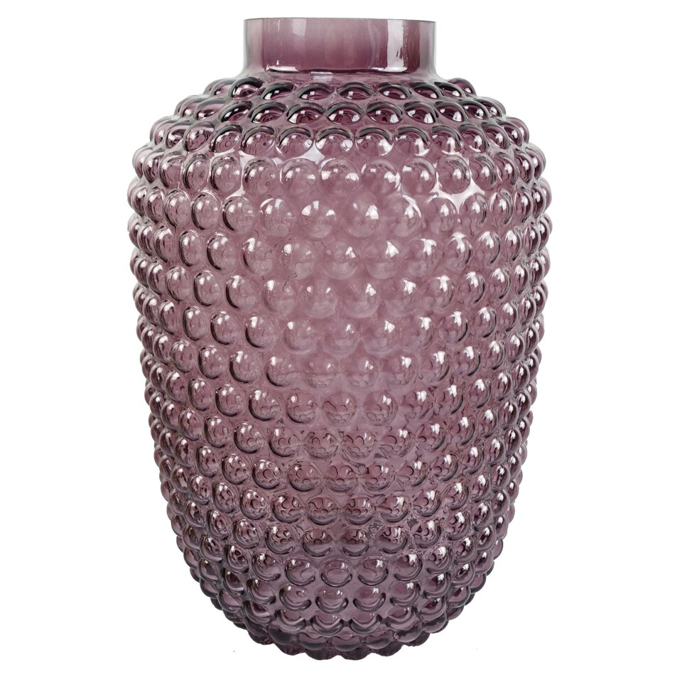 image 1 of 30cm Mulberry Purple Bubble Glass Vase Purple