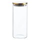 image 1 of Argon Tableware Glass Storage Jar with Metal Lid - 1.5 Litre - Gold