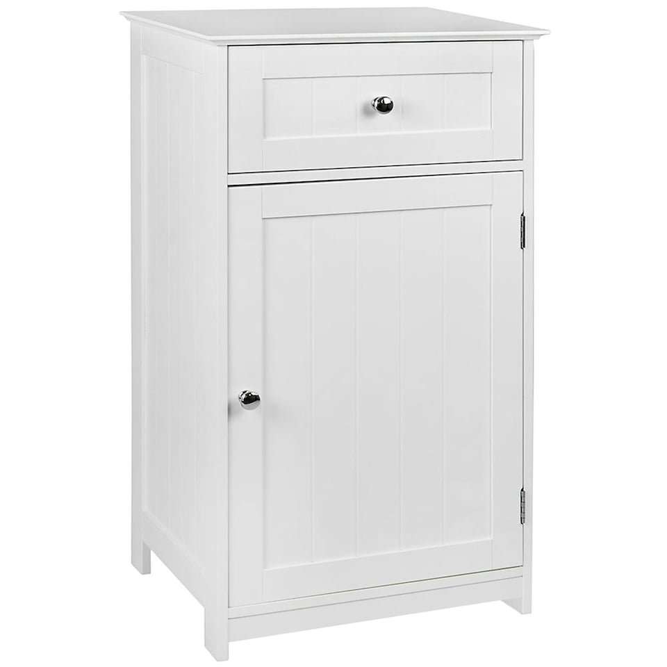image 1 of Bath Vida Priano 1 Door 1 Drawer Freestanding Bathroom Storage Cabinet, White