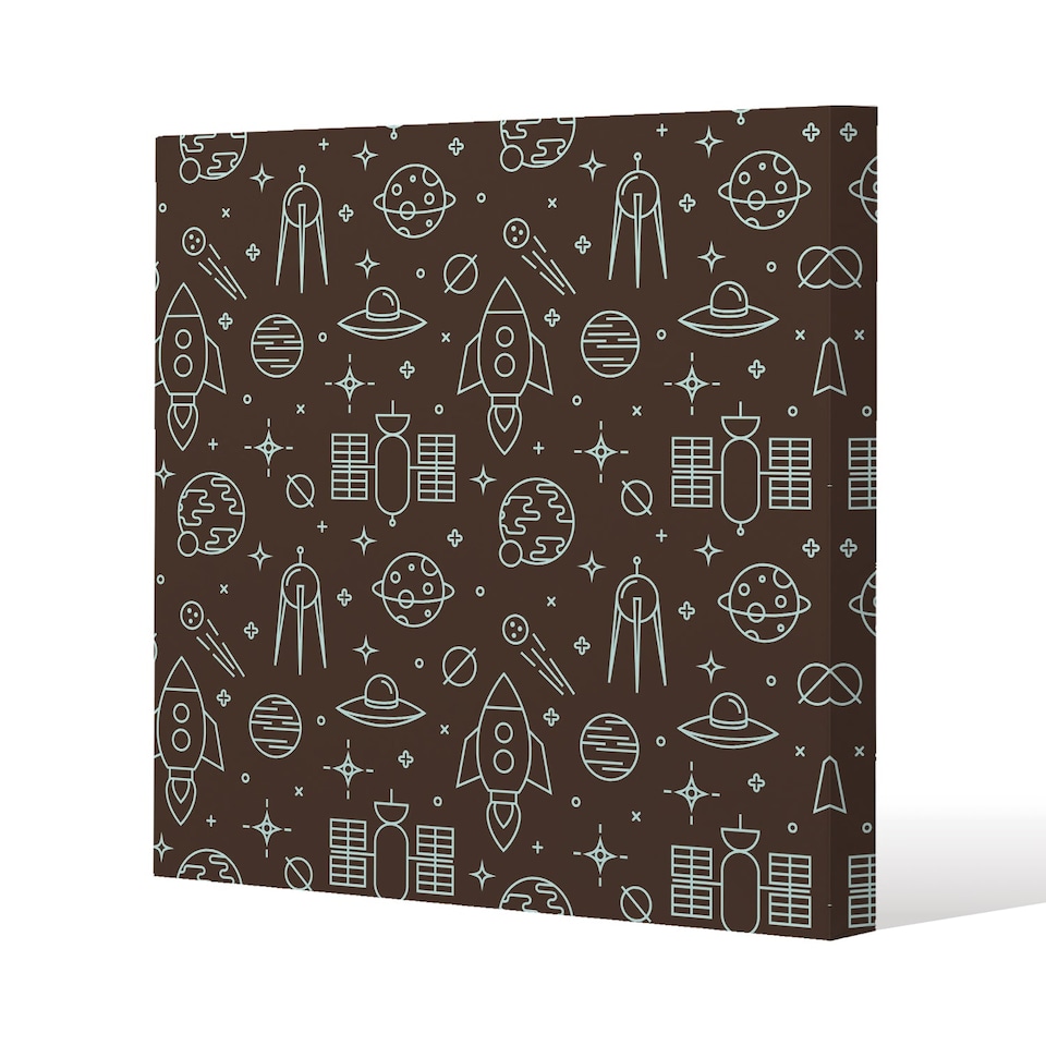 Planets and stars (Canvas Print) / 77 x 77 x 4cm | Multi