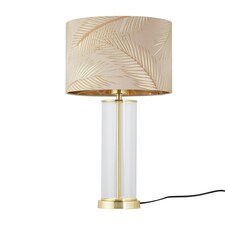 Aura - Satin Brass Table Lamp with Champagne & Gold Leaf Shade Bronze | Gold