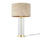 image 1 of Aura - Satin Brass Table Lamp with Champagne & Gold Leaf Shade Bronze | Gold