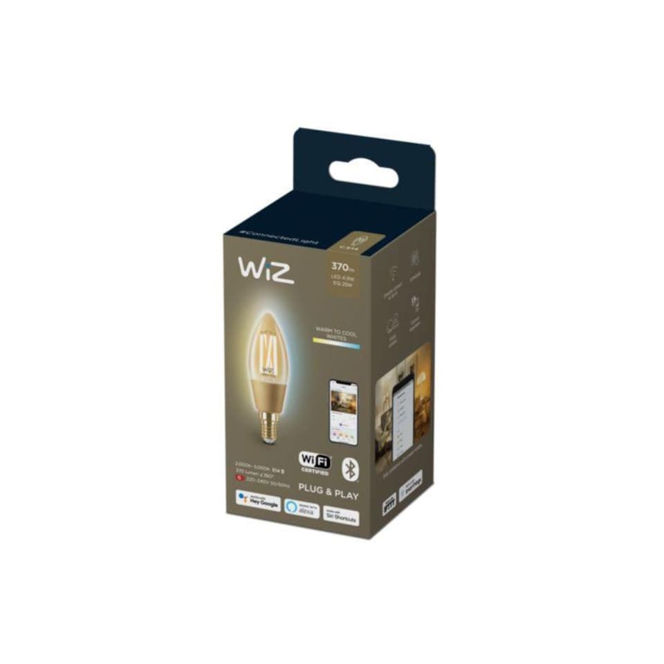 image 1 of WiZ E14 Screw Amber Filament Dimmable Candle Lightbulb
