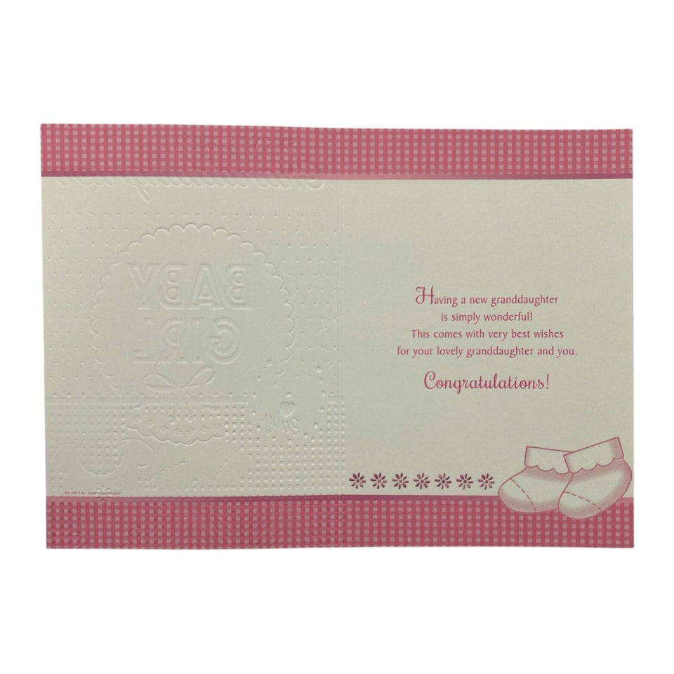image 1 of On The Birth Of Granddaughter Charming Pink Design Congratulations Card