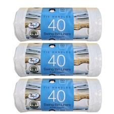TidyZ Scented Tie Handle Swing Bin Liners 50L 40 Pack - Fresh Linen