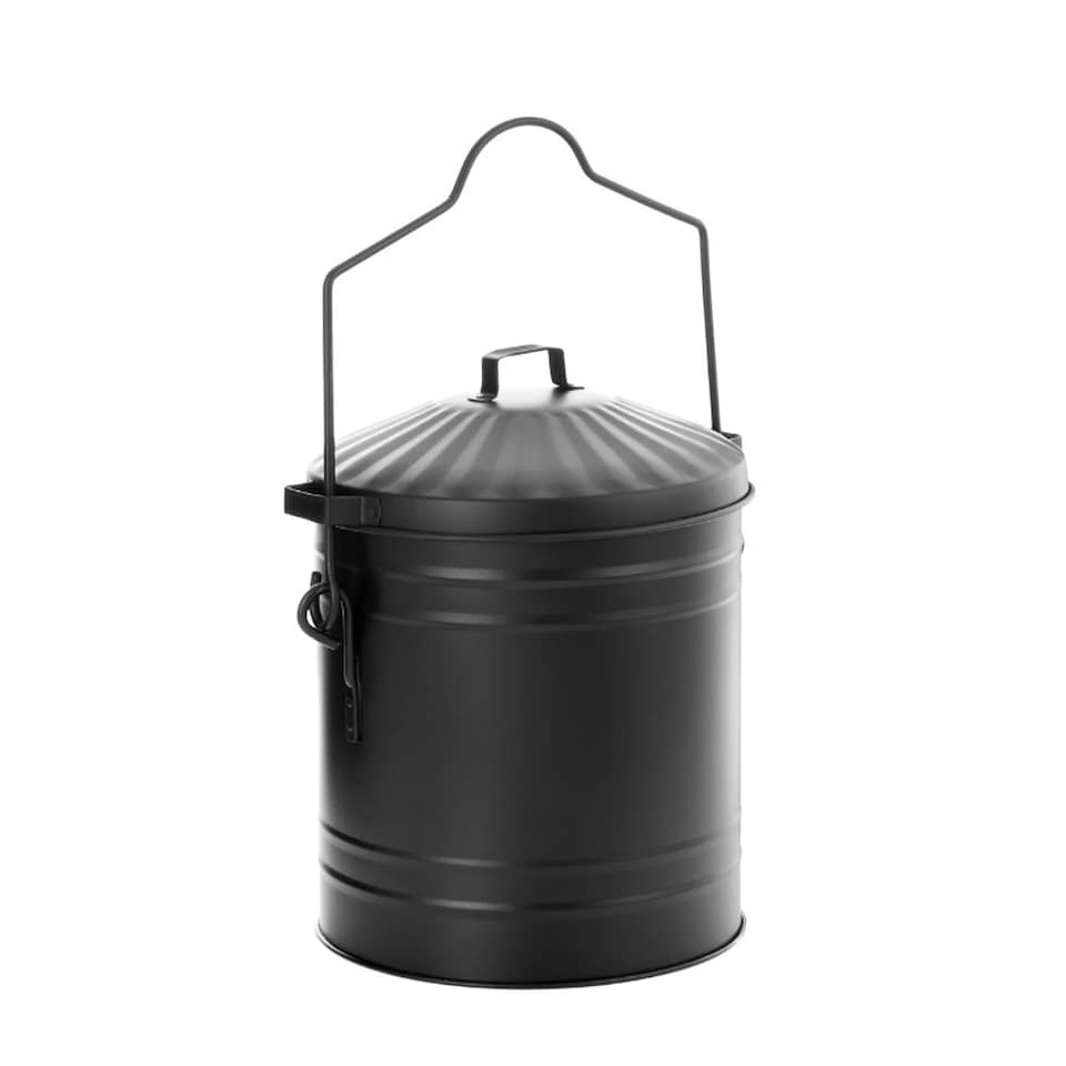 Leecroft Ash Bucket & Lid Black - One Colour - One Size
